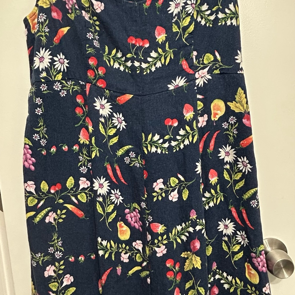 Old Navy Dark Blue farmer market Midi fit and flare dress